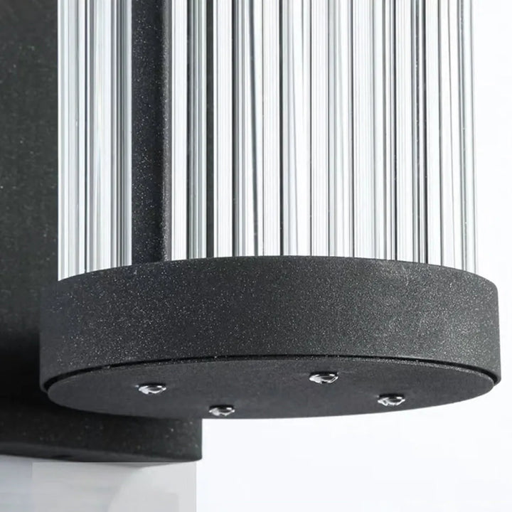 Ribbed glass outdoor wall light
