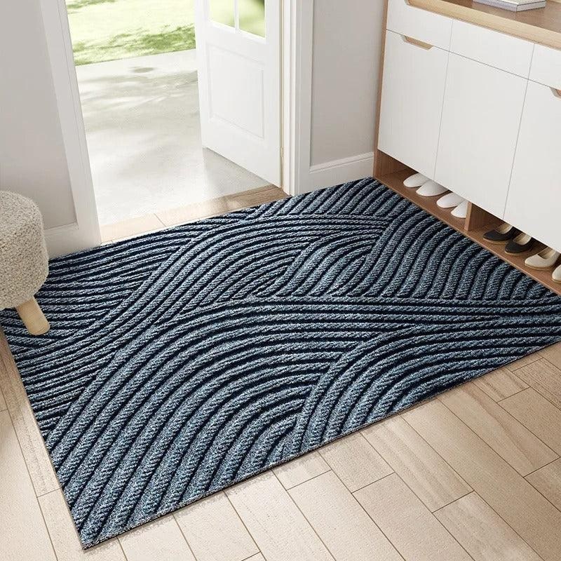 Ribbed wave indoor door mat