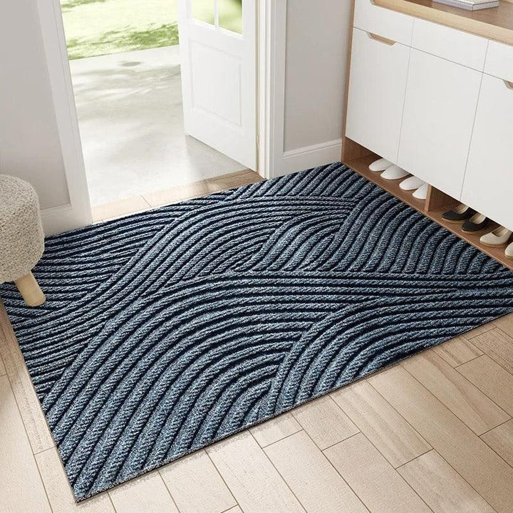 Ribbed wave indoor door mat