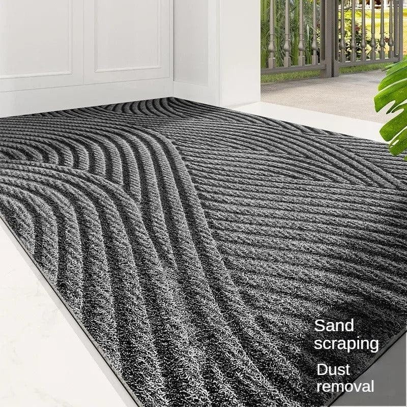 Ribbed wave indoor door mat
