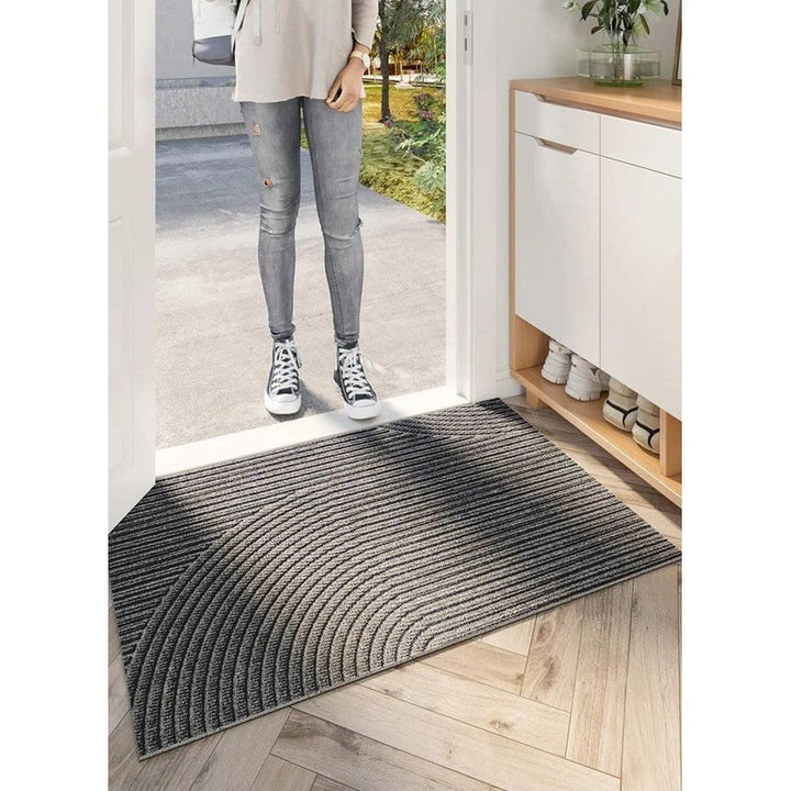 Ribbed wave indoor door mat