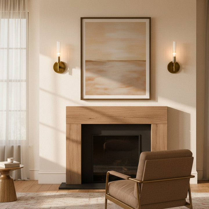Vireo Farmhouse Copper Ribbed Glass Tube Sconce