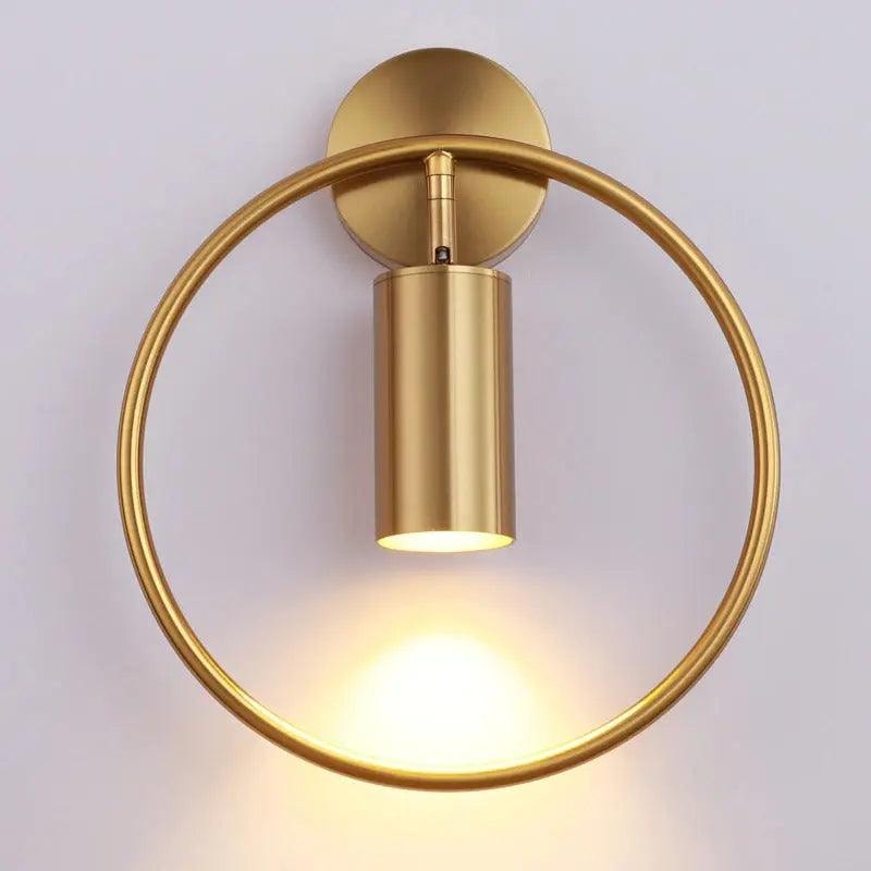 Ring Wall Light with Adjustable Spotlight | Gold or Black