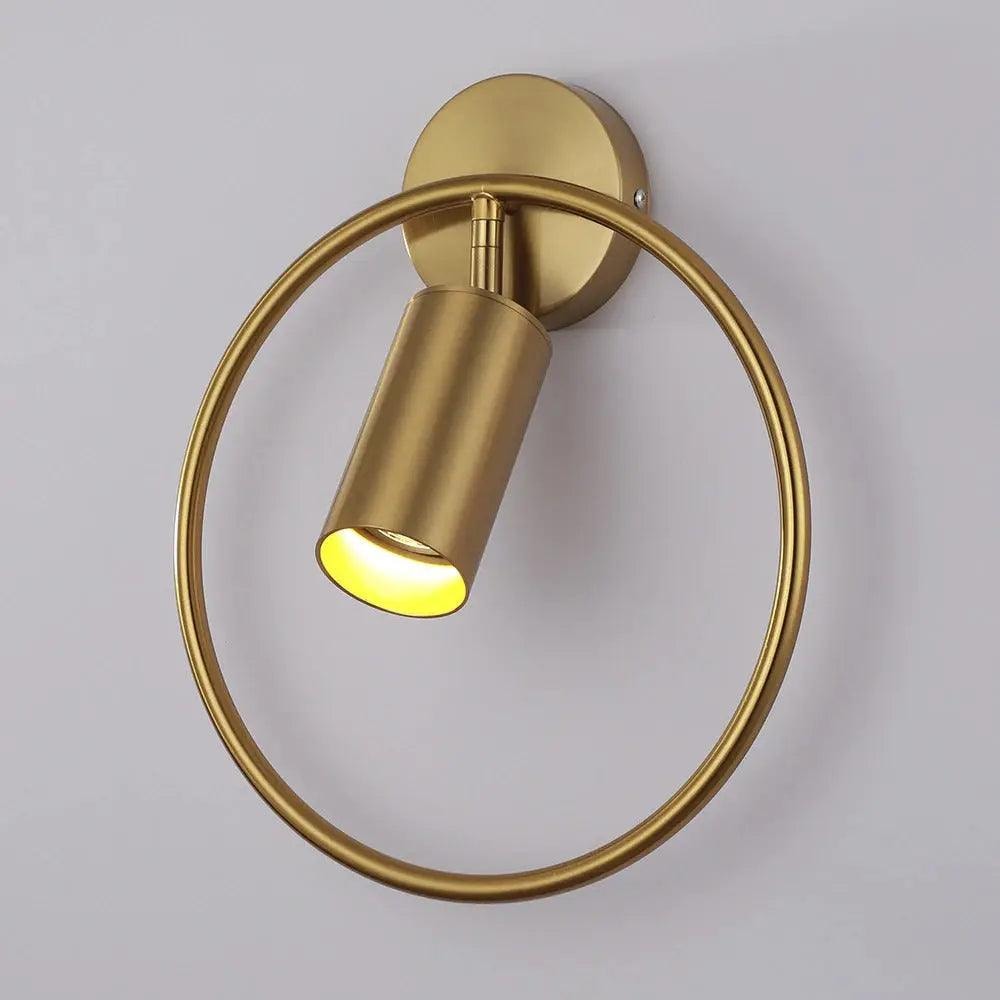 Ring Wall Light with Adjustable Spotlight | Gold or Black