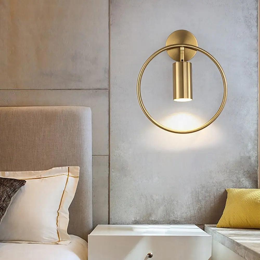 Ring Wall Light with Adjustable Spotlight | Gold or Black
