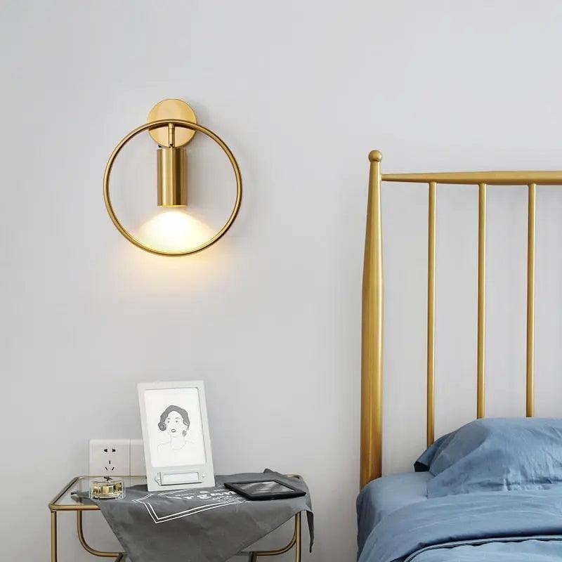 Ring Wall Light with Adjustable Spotlight | Gold or Black