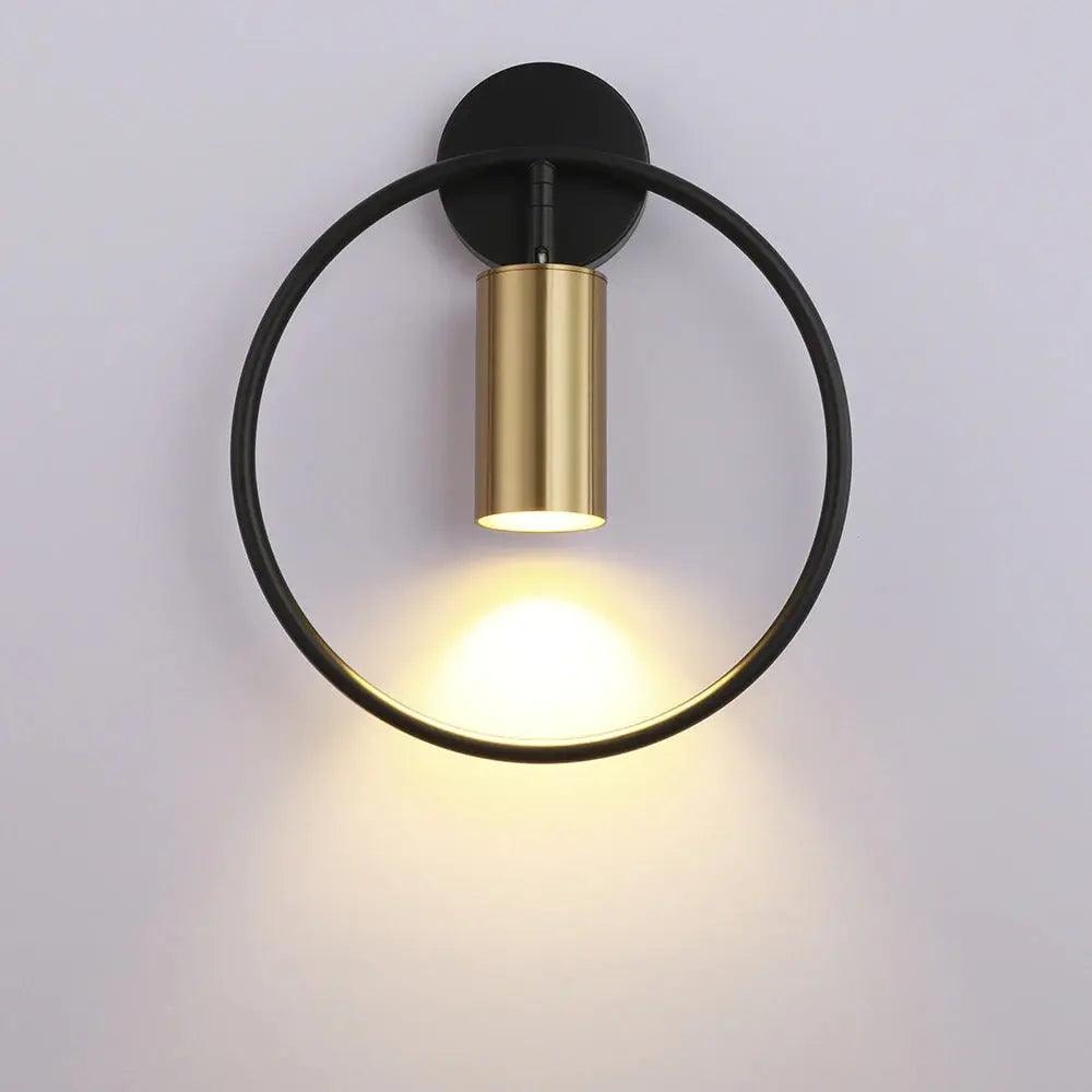 Ring Wall Light with Adjustable Spotlight | Gold or Black