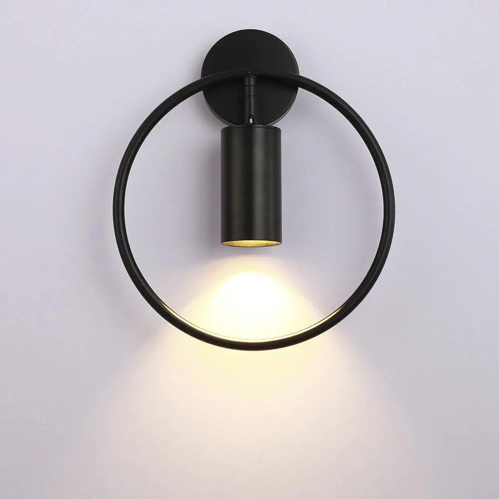 Ring Wall Light with Adjustable Spotlight | Gold or Black