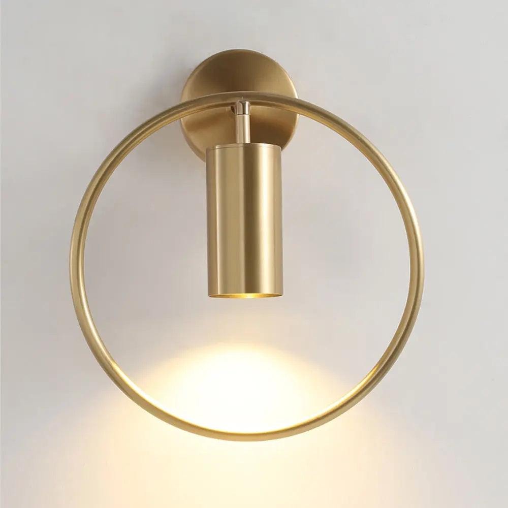 Ring Wall Light with Adjustable Spotlight | Gold or Black