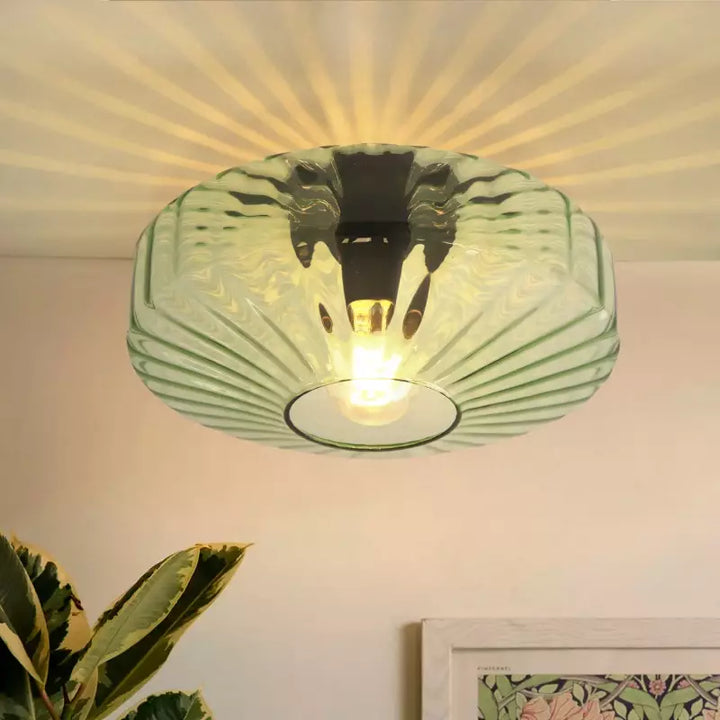 Ripple Glass Drum Ceiling Light