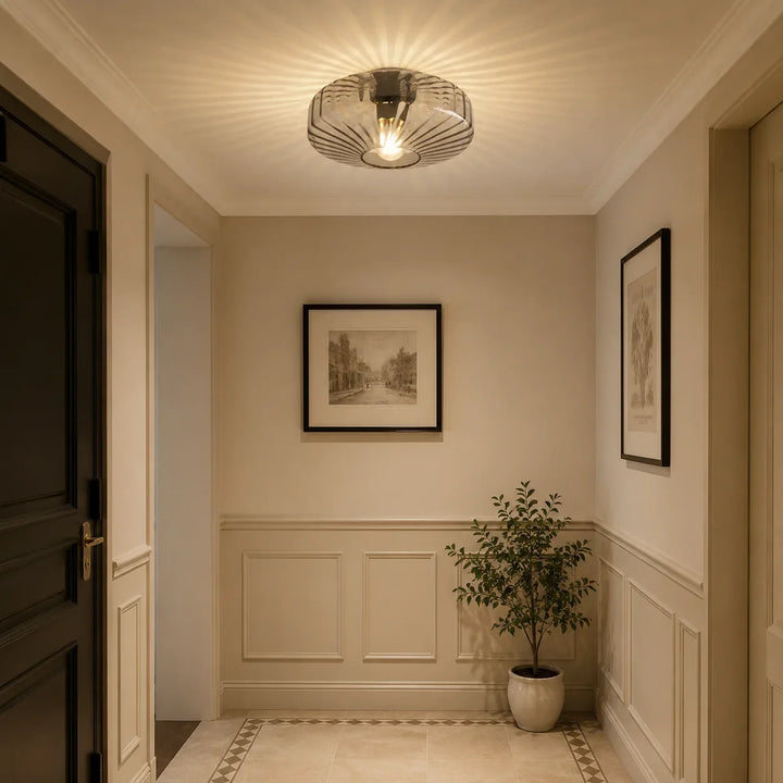 Ripple Glass Drum Ceiling Light