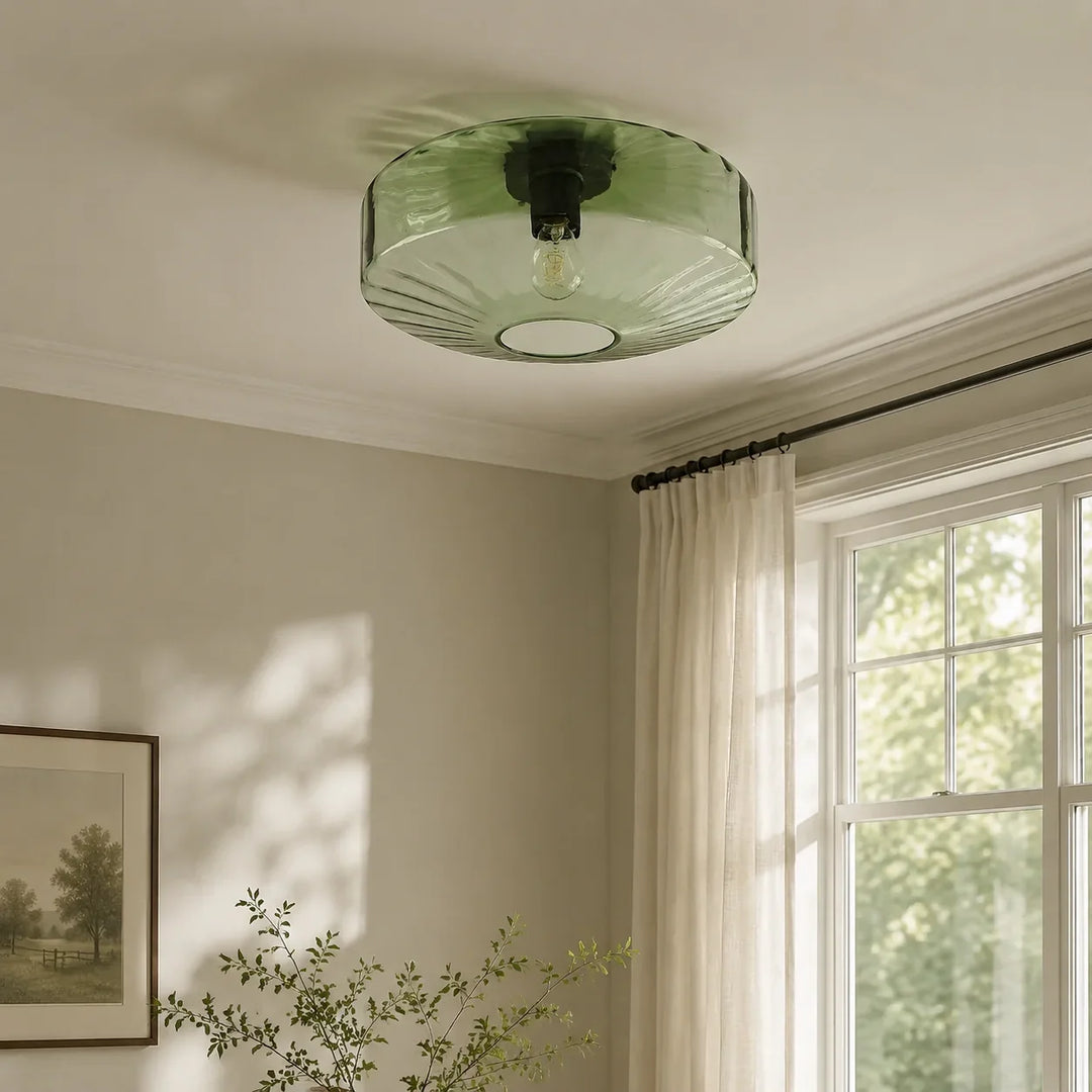 Ripple Glass Drum Ceiling Light