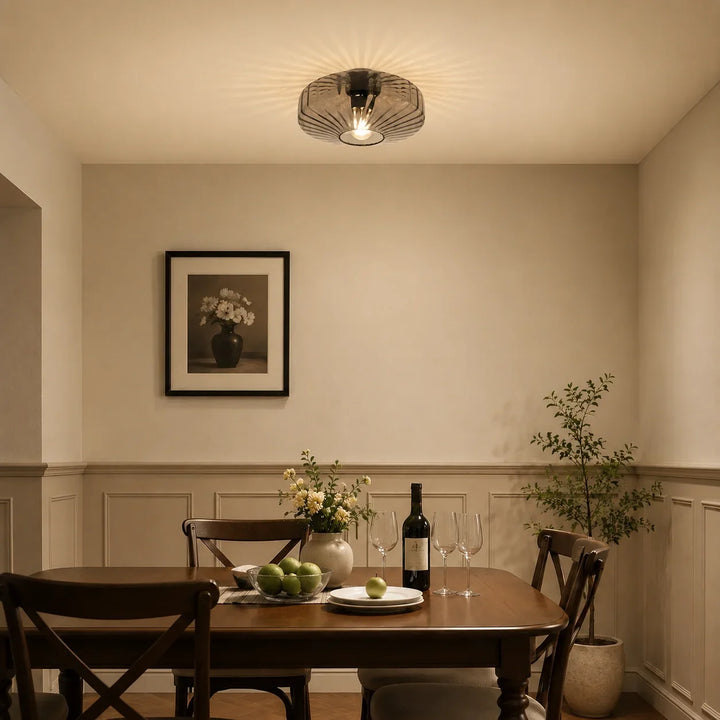 Ripple Glass Drum Ceiling Light
