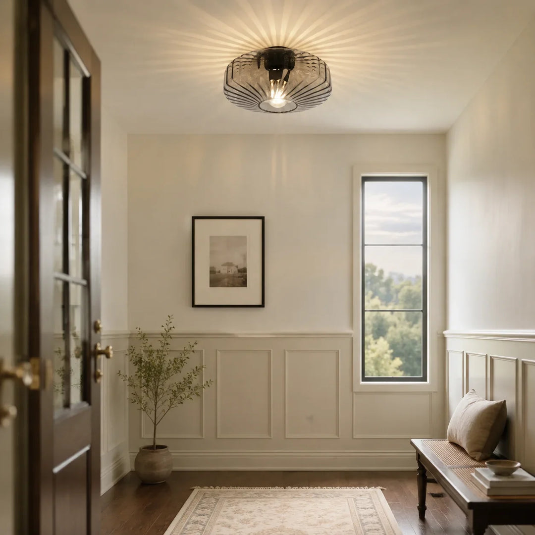 Ripple Glass Drum Ceiling Light