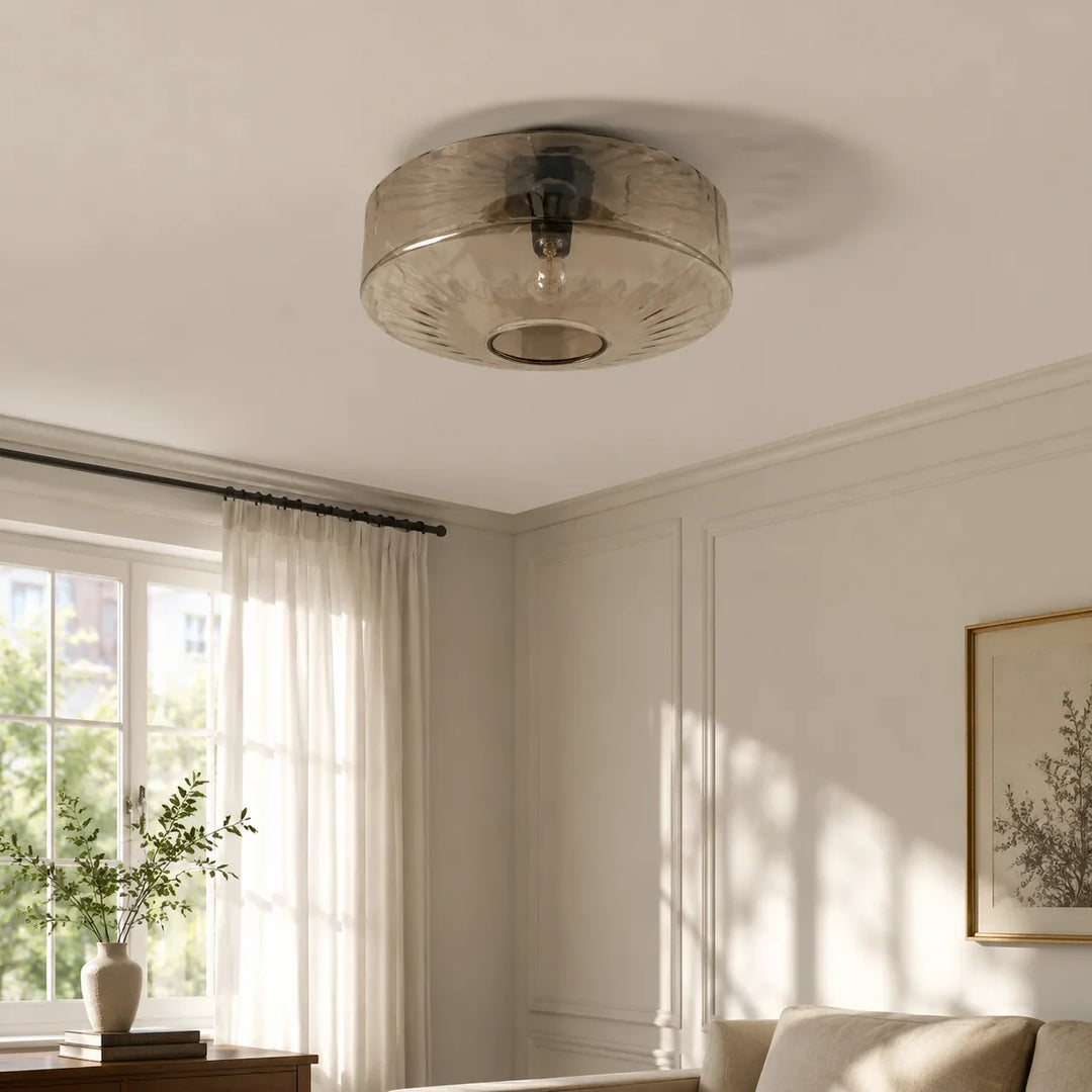 Ripple Glass Drum Ceiling Light