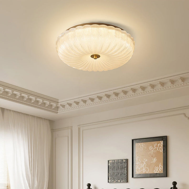 Ripple glass flush ceiling light
