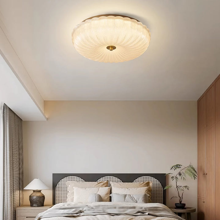 Ripple glass flush ceiling light