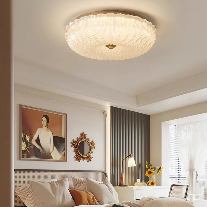 Ripple glass flush ceiling light