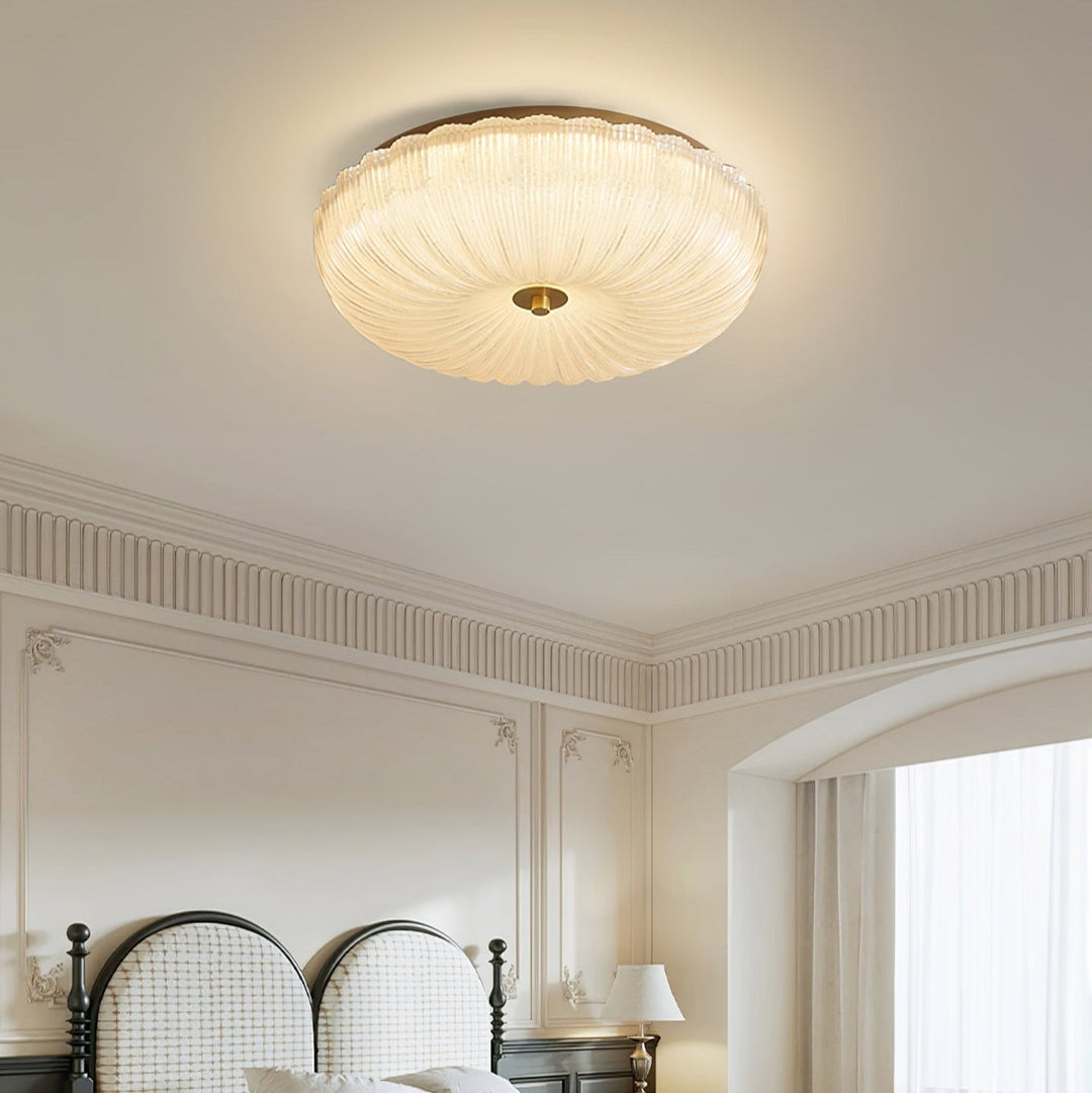 Ripple glass flush ceiling light