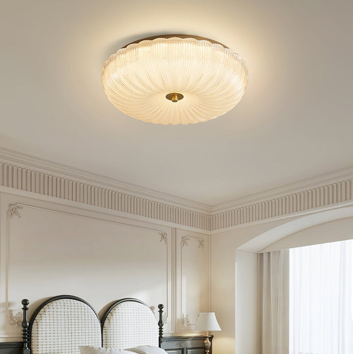 Ripple glass flush ceiling light