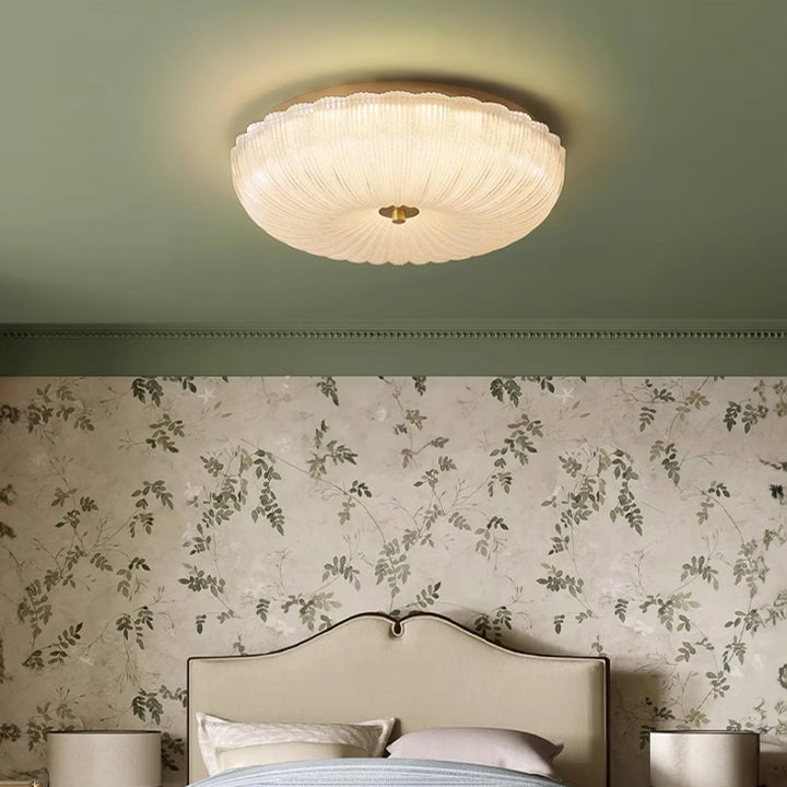 Ripple glass flush ceiling light