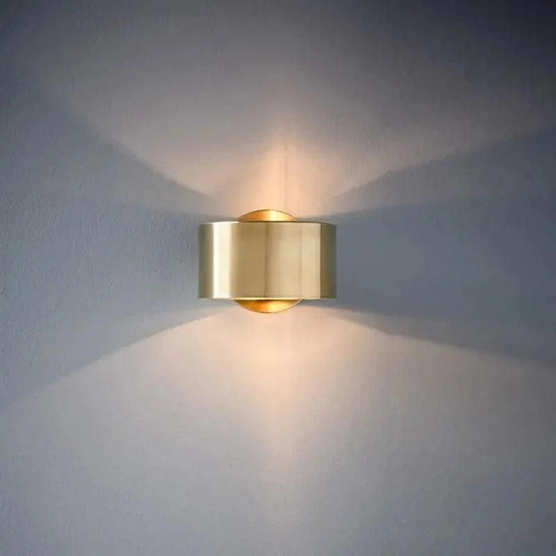 Up and Down Drum Wall Light | Gold or Black