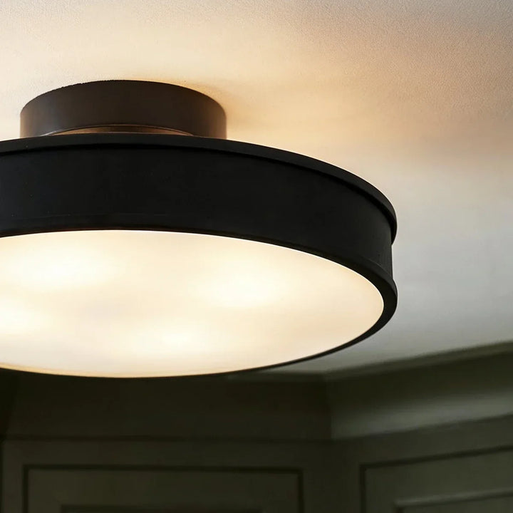 Semi-Flush LED Ceiling Light | Copper or Black, 15-30 cm