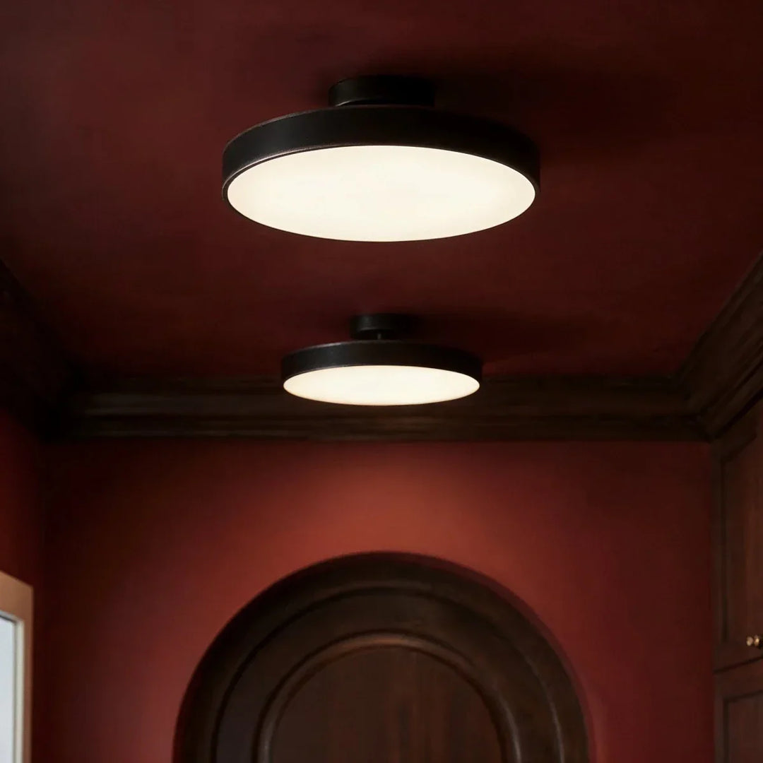 Semi-Flush LED Ceiling Light | Copper or Black, 15-30 cm