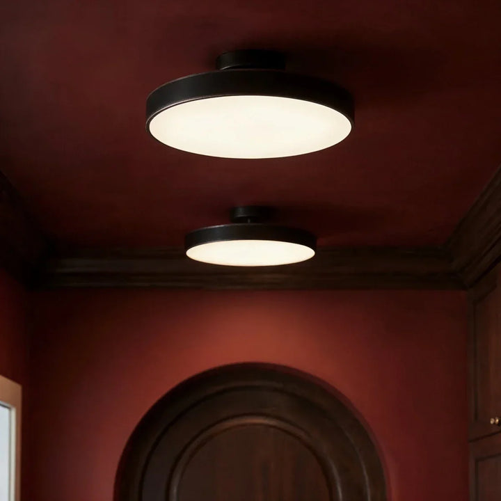 Semi-Flush LED Ceiling Light | Copper or Black, 15-30 cm