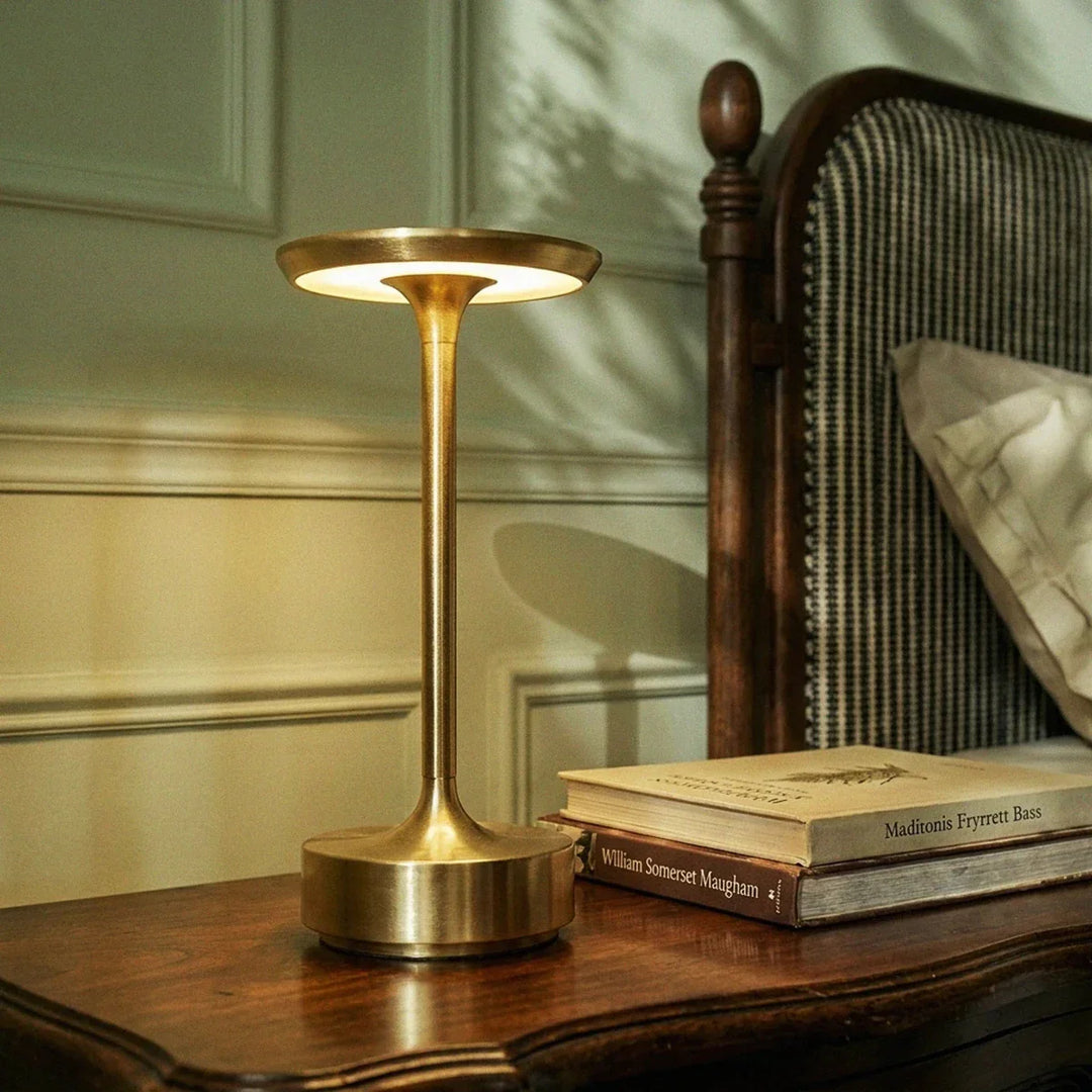 Rechargeable Metal Table Lamp | Cordless, Black, Gold or Silver