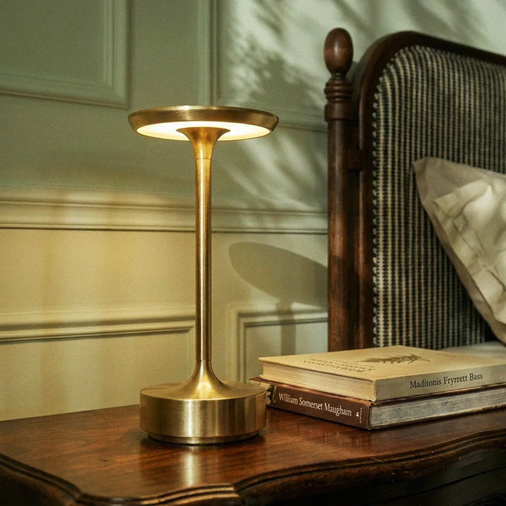 Rechargeable Metal Table Lamp | Cordless, Black, Gold or Silver
