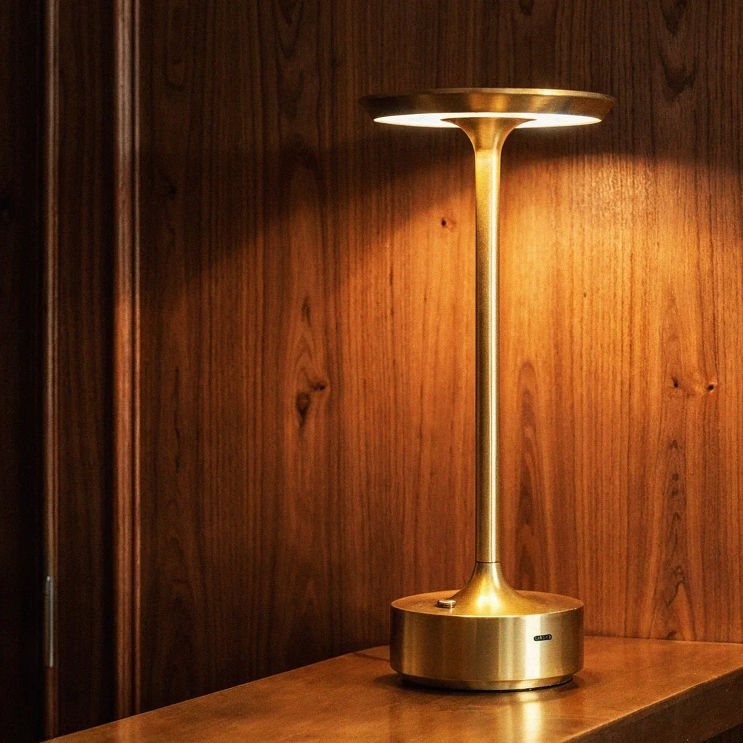 Rechargeable Metal Table Lamp | Cordless, Black, Gold or Silver