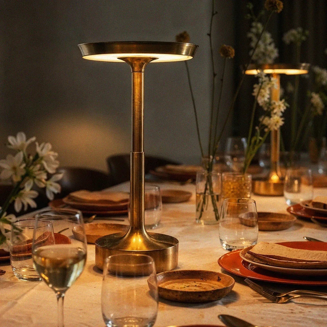 Rechargeable Metal Table Lamp | Cordless, Black, Gold or Silver