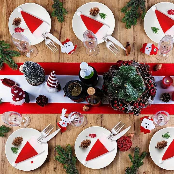 Felt Santa hat cutlery holders