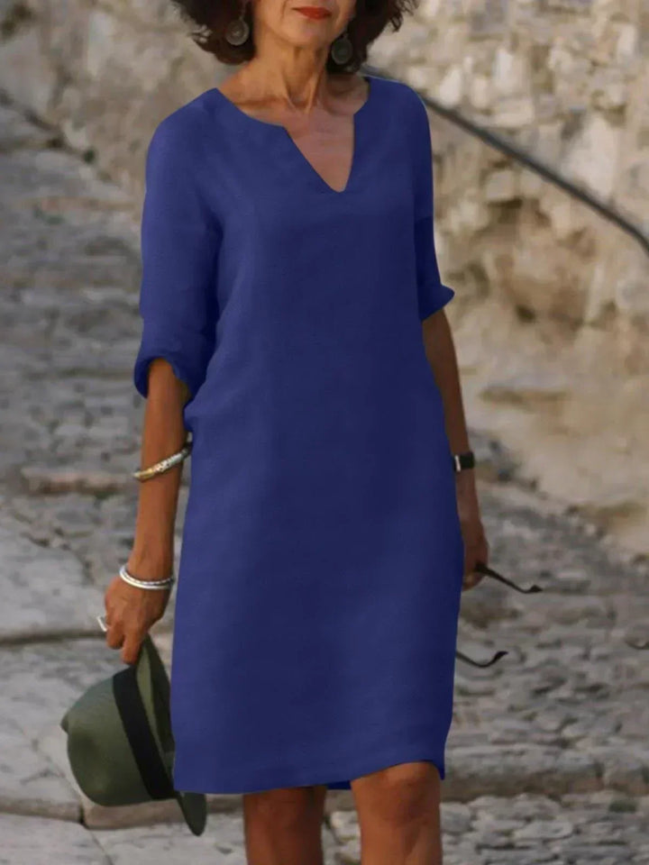 Women's Elbow-Sleeve V-Neck Summer Dress – image 9