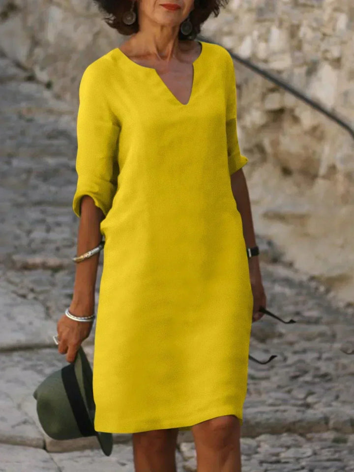 Women's Elbow-Sleeve V-Neck Summer Dress – image 8