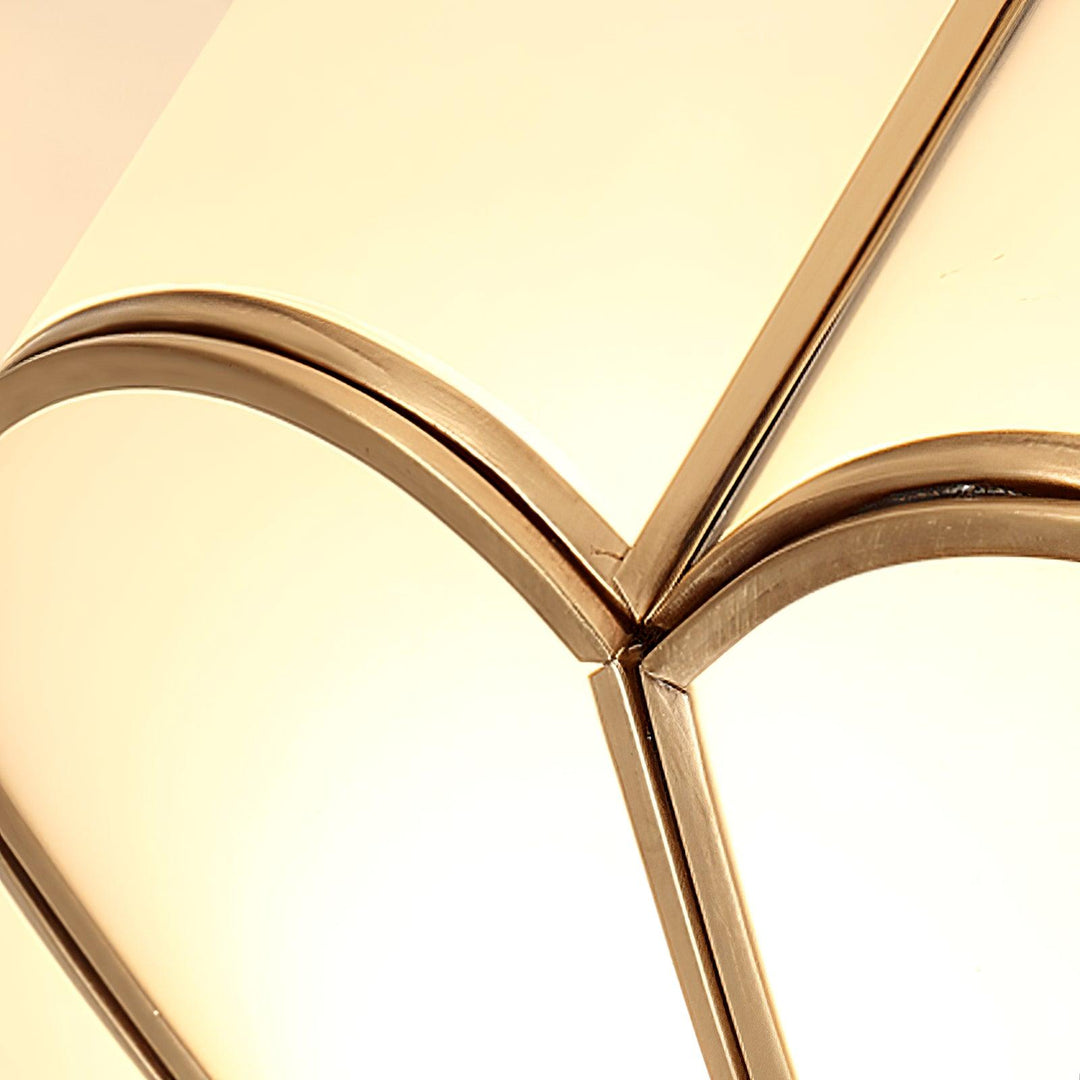 Scalloped brass and frosted glass ceiling light