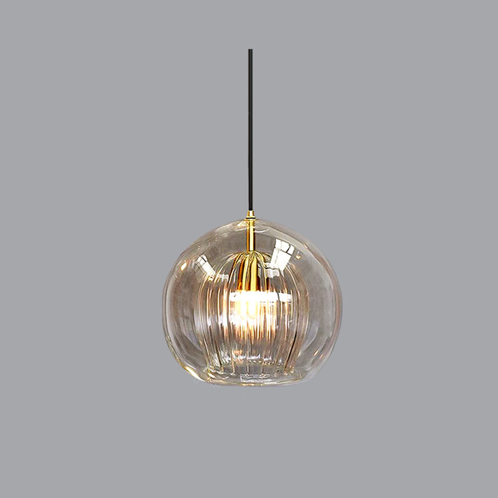 Althio Pendant Light Glass Globe Clear Amber
