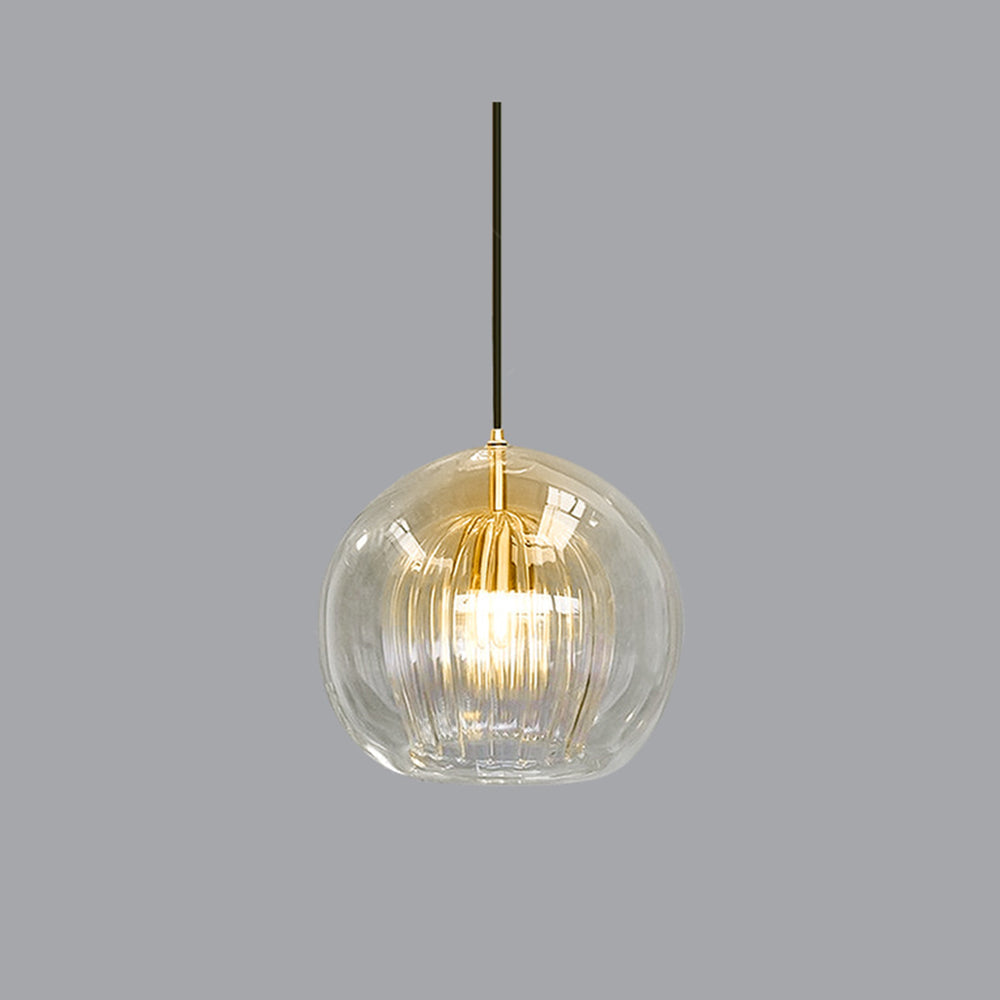 Althio Pendant Light Glass Globe Clear Amber