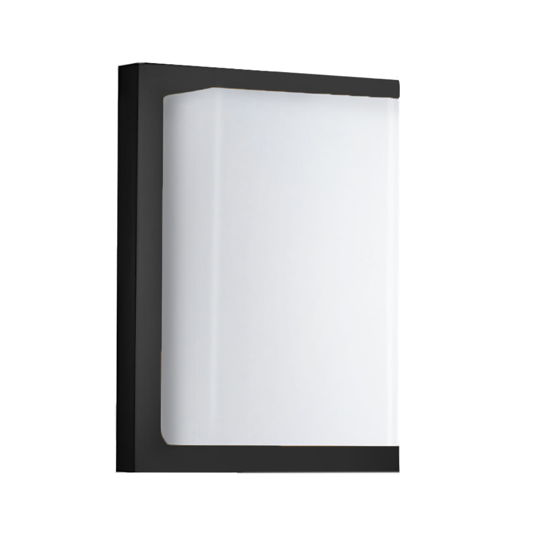 Rectangular Outdoor Wall Light | Black Frame, Opal Diffuser, IP65