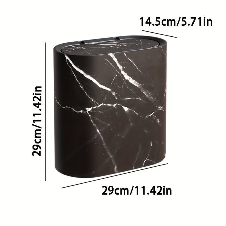 Slim Oval Bathroom Bin with Lid