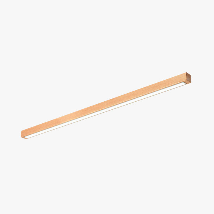 Slim wooden linear LED ceiling light