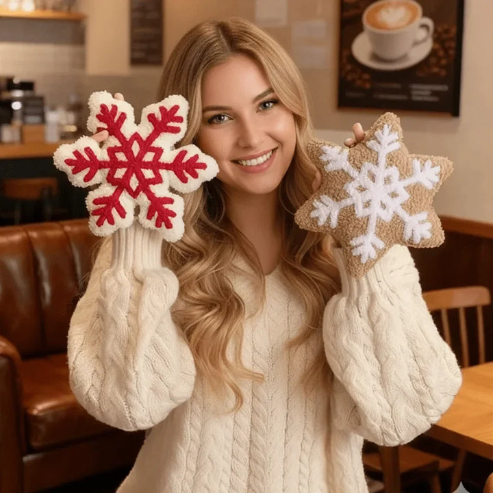 Snowflake sherpa cushion