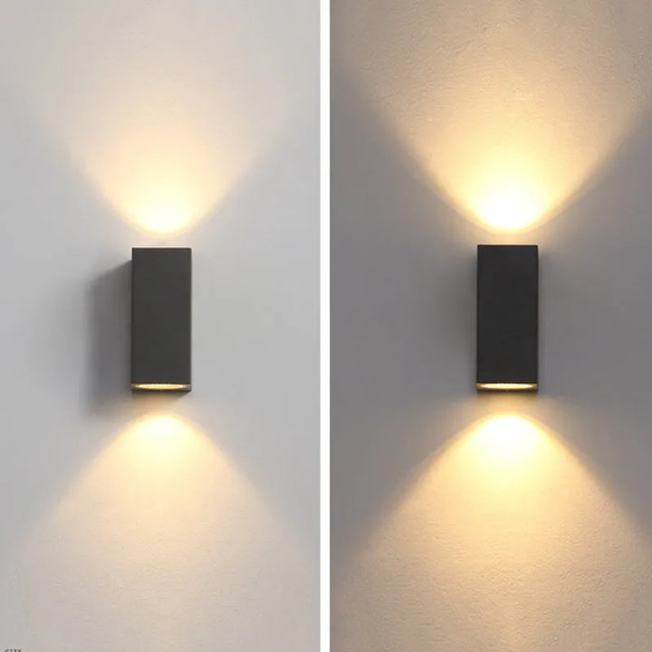 Black up and down wall light