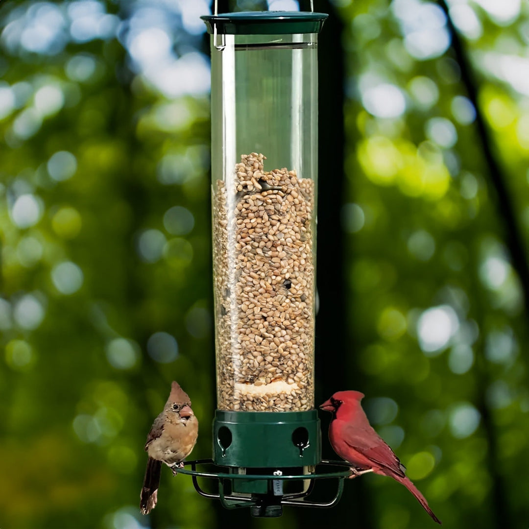 Squirrel-resistant tube bird feeder