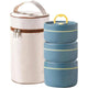 Stackable insulated lunch pots with carry bag