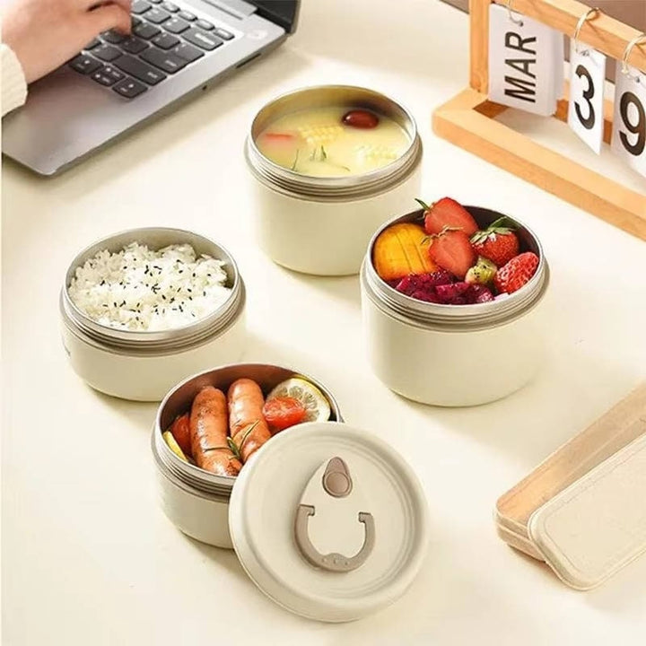 Stackable insulated lunch pots with carry bag