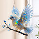 Stained-glass style bird window suncatcher