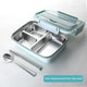 Stainless steel bento lunch box with phone stand lid
