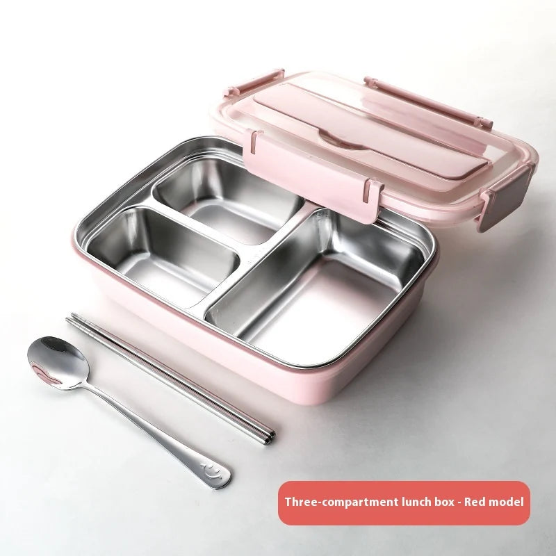 Stainless steel bento lunch box with phone stand lid